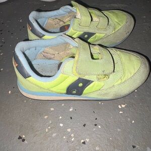 Saucony Kids Lime Green Velcro Sneakers